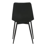 Benzara Leatherette Dining Chair with Bucket Seat and Metal Legs, Black BM155600 Black Solid Wood, Metal and Leatherette BM155600