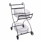 Benzara Well-designed Metal Utility Cart & Stand, black BM155894 Black Steel BM155894