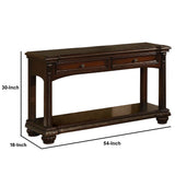 Benzara Majestic Sofa Table With 2 Drawers, Cherry Brown BM156056 Cherry Brown Wood ? Veneer BM156056