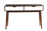 Benzara Beautiful Sofa Table With 2 Drawers, Espresso & White BM156073 Brown & White Wood ? Veneer (Wood) BM156073