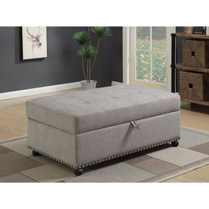 Benzara Classy Dove Gray Sleeper Ottoman BM156096 Gray FABRIC BM156096