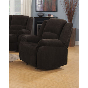 Benzara Exceptional Dark Brown Glider Recliner BM156117 Dark Brown CHENILLE BM156117