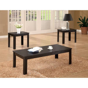 Benzara Attractive Black Three Piece Occasional Table Set BM156129 BLACK SOLIDWOOD BM156129