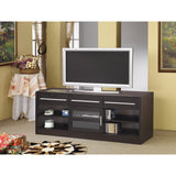 Benzara Stylish TV Console with CONNECT-IT Power Drawer-RTA, Brown BM156145 BROWN MELAMINE BM156145