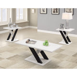 Benzara Fascinating wooden 3 piece occasional set, White and Black BM156169 White and Black  BM156169