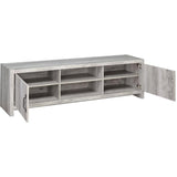 Benzara Marvelous driftwood tv console, Gray BM156172 Gray PARTICLE BOARD BM156172