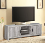 Benzara Marvelous driftwood tv console, Gray BM156172 Gray PARTICLE BOARD BM156172