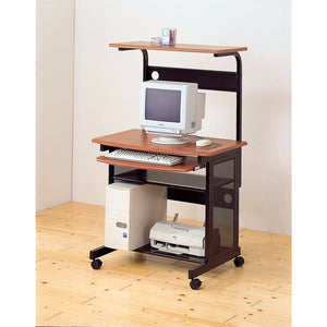 Benzara Stupendous computer desk with storage, Brown and Black BM156203 Brown and Black Metal BM156203