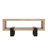 Benzara Modern Driftwood Open Shelf Coffee Table, Gray and Brown BM156208 Gray and Brown MELAMINE PAPER BM156208