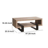 Benzara Modern Driftwood Open Shelf Coffee Table, Gray and Brown BM156208 Gray and Brown MELAMINE PAPER BM156208