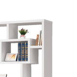 Benzara Fantastic Geometric Cubed Rectangular bookcase, White BM156225 WHITE MELAMINE PAPER BM156225