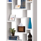 Benzara Fantastic Geometric Cubed Rectangular bookcase, White BM156225 WHITE MELAMINE PAPER BM156225