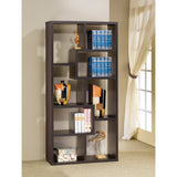 Benzara Contemporary Asymmetrical Cube Bookcase, Brown BM156233 BROWN PAPER VENEER BM156233