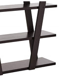 Benzara Exceptional  Bookcase with Inverted Supports and Open Shelves, Brown BM156248 BROWN PARTICLE BOARD BM156248