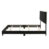 Benzara Contemporary Style Elegant Queen Size Panel Bed, Black BM156262 Black PU PB Foam BM156262