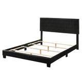 Benzara Contemporary Style Elegant Queen Size Panel Bed, Black BM156262 Black PU PB Foam BM156262