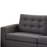 Benzara Dashing Sofa In Gray Linen Fabric BM156309 Gray Upholstery BM156309