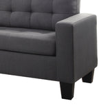 Benzara Dashing Sofa In Gray Linen Fabric BM156309 Gray Upholstery BM156309