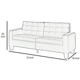 Benzara Dashing Sofa In Gray Linen Fabric BM156309 Gray Upholstery BM156309