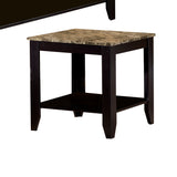 Benzara Artistic 3 piece occasional table set with Marble Top, Brown BM156358 BROWN SOLIDWOOD BM156358