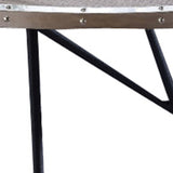 Benzara 15 Inch Oval Coffee Table with Irregular Metal Base, Gray BM156781 Gray Solid Wood, Metal BM156781