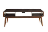 Benzara Trendy Coffee Table, Espresso & White BM156808 Brown & White MDF Wood Veneer Solid Wood Leg BM156808