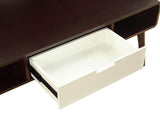 Benzara Trendy Coffee Table, Espresso & White BM156808 Brown & White MDF Wood Veneer Solid Wood Leg BM156808