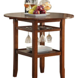 Benzara Smart Looking Counter Height Table, Cherry BM157248 Brown MDF Maple Veneer Wood (Solid) BM157248