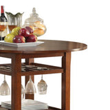 Benzara Smart Looking Counter Height Table, Cherry BM157248 Brown MDF Maple Veneer Wood (Solid) BM157248