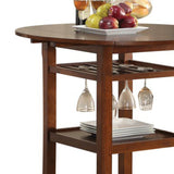 Benzara Smart Looking Counter Height Table, Cherry BM157248 Brown MDF Maple Veneer Wood (Solid) BM157248