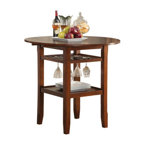 Benzara Smart Looking Counter Height Table, Cherry BM157248 Brown MDF Maple Veneer Wood (Solid) BM157248