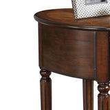 Benzara Alluring Side Table, Dark Oak Brown BM157266 Dark Oak Brown Rbw Oak Veneer BM157266