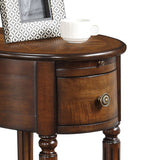 Benzara Alluring Side Table, Dark Oak Brown BM157266 Dark Oak Brown Rbw Oak Veneer BM157266