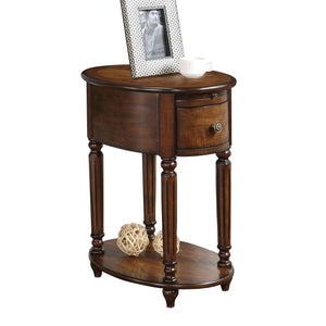 Benzara Alluring Side Table, Dark Oak Brown BM157266 Dark Oak Brown Rbw Oak Veneer BM157266