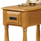 Benzara Enchanting Side Table, Light Oak Brown BM157267 Light Oak Brown Rbw Ash Veneer BM157267