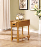 Benzara Enchanting Side Table, Light Oak Brown BM157267 Light Oak Brown Rbw Ash Veneer BM157267