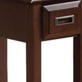 Benzara 23" Rectangular Wooden Side Table with 1 Drawer, Brown BM157271 Brown Solid Wood and Veneer BM157271