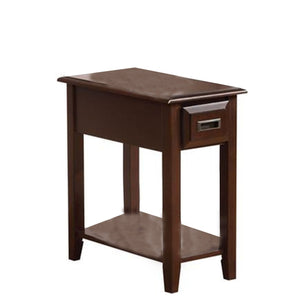 Benzara 23" Rectangular Wooden Side Table with 1 Drawer, Brown BM157271 Brown Solid Wood and Veneer BM157271