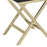 Benzara Stylish Side Table, Black & Gold BM157285 Black&Gold PB PVC Hard Veneer Metal Tube BM157285