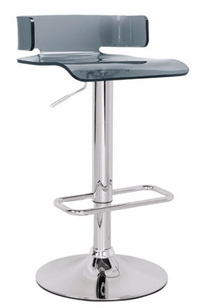 Benzara Impressive Adjustable Stool with Swivel, Gray & Chrome BM157349 Gray & Chrome Silver ABS (Acrylic Resin) Metal (Chromed Steel) BM157349