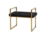 COMFORTABLE VANITY BENCH, GOLD AND BLACK