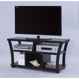 Benzara Astonishing Entertainment TV Stand, Black BM157869 Black Wood BM157869