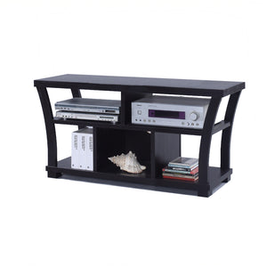 Benzara Astonishing Entertainment TV Stand, Black BM157869 Black Wood BM157869