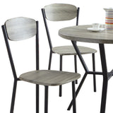 Benzara 5-Piece Round Dining Table & Chair BM157886 Gray & Black Wood & Metal BM157886