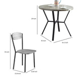 Benzara 5-Piece Round Dining Table & Chair BM157886 Gray & Black Wood & Metal BM157886