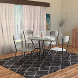 Benzara 5-Piece Round Dining Table & Chair BM157886 Gray & Black Wood & Metal BM157886