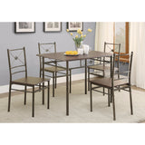 Ironlike Dining Table Set Of Five, Bronze