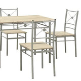 Benzara Sturdy Dining Table In A set Of Five, Silver BM158031 Silver  BM158031