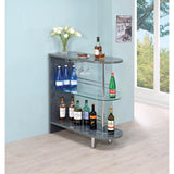 Benzara Alluring Contemporary  Bar Table, Gray BM158034 Gray GLASS BM158034