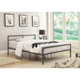 Benzara Traditional Styled Full Bed with Sleek Lines, Gray BM158052 Gray METAL BM158052